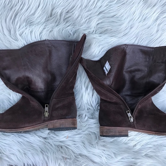 UGG Brown Suede Side Zip Ankle Boots - Picture 15 of 16